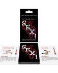 Bilden visar vad A Year of Sex! Sexual Positions Card innehåller