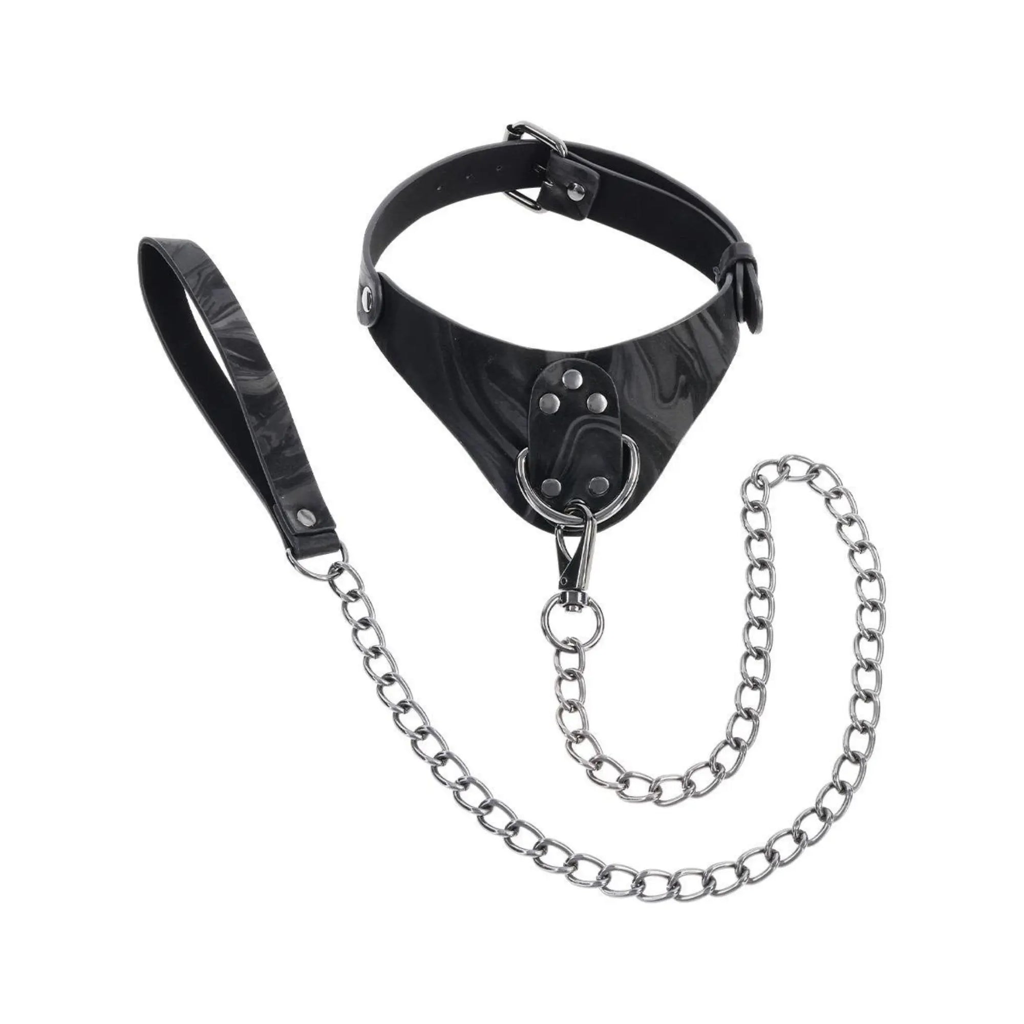 Produktbild på Sportsheets Velvet Noir Halsband & Koppel Svart