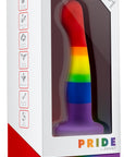 Regnbågsfärgad Avant P1 Freedom gay pride-dildo med böjd topp, sidovy