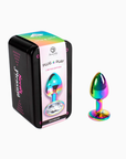 Secret Play Metal Butt Plug Rainbow – juvelprydd nybörjarplugg i metall
