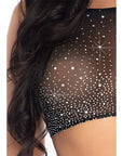 Rhinestone Crop Top Set
