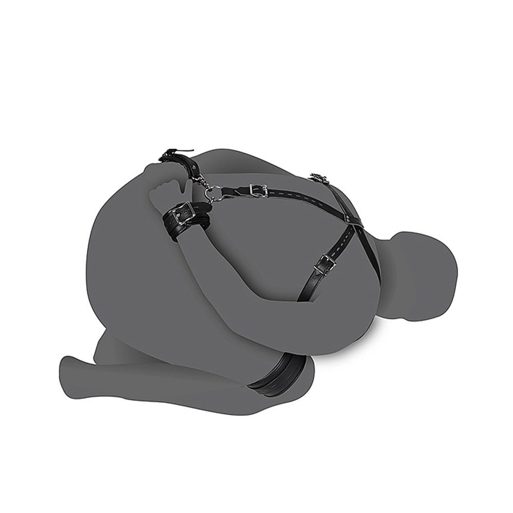 Body Harness with Thigh and Hand Cuffs - Lustly