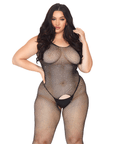 Crystalized Fishnet Tank Bodystocking Queen Size - Lustly