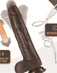 Dr. Skin Realistic Thrusting Dildo Chocolate 20cm - Lustly