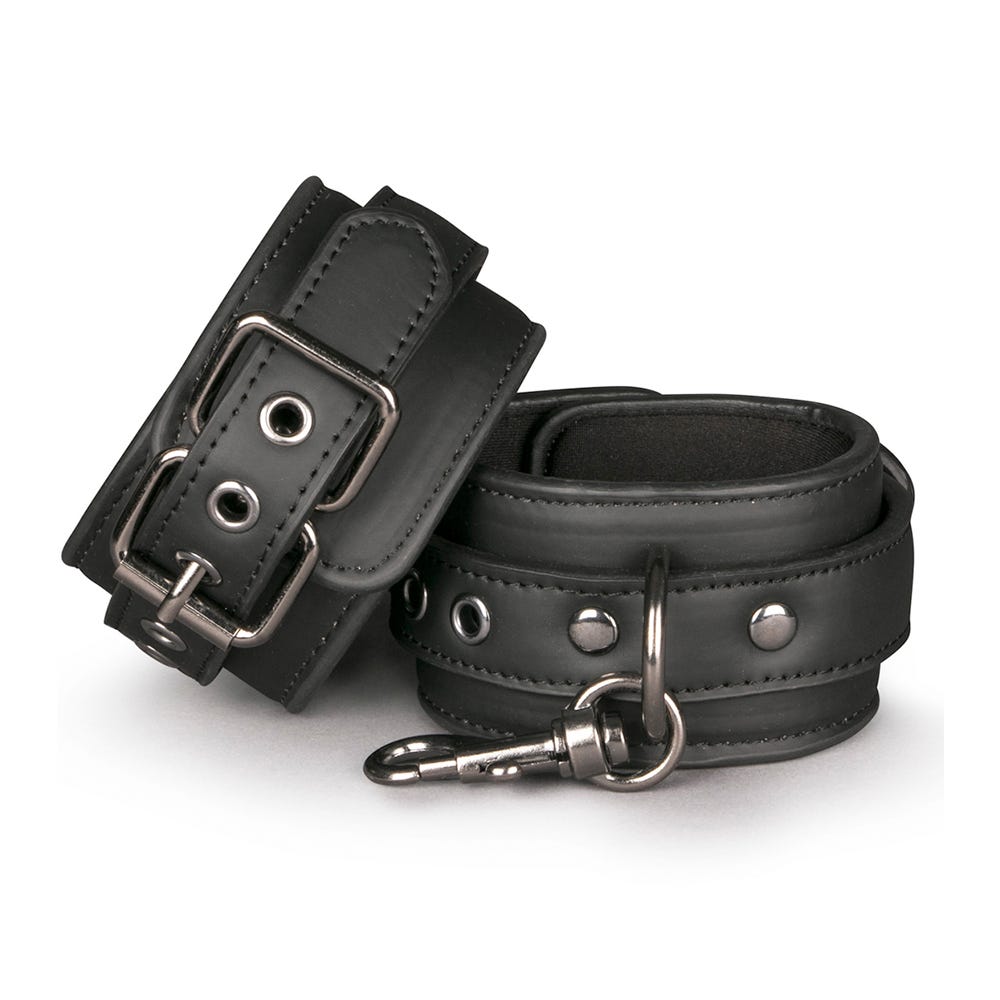 Easytoys Black Leather Handcuffs - Lustly