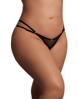 Ella Elastic Mesh Thong with Sliders Queen Size - Lustly