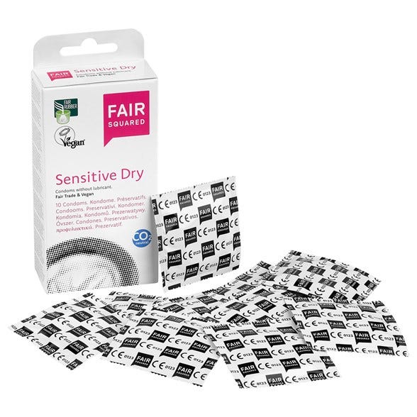 FAIR Squared Sensitive Dry 10 - pack Rättvisemärkta kondomer - Lustly