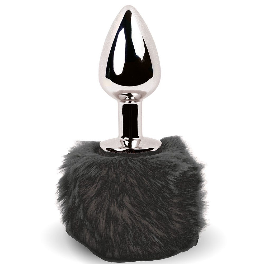 FeelzToys Bunny Tails Butt Plug Black - Lustly