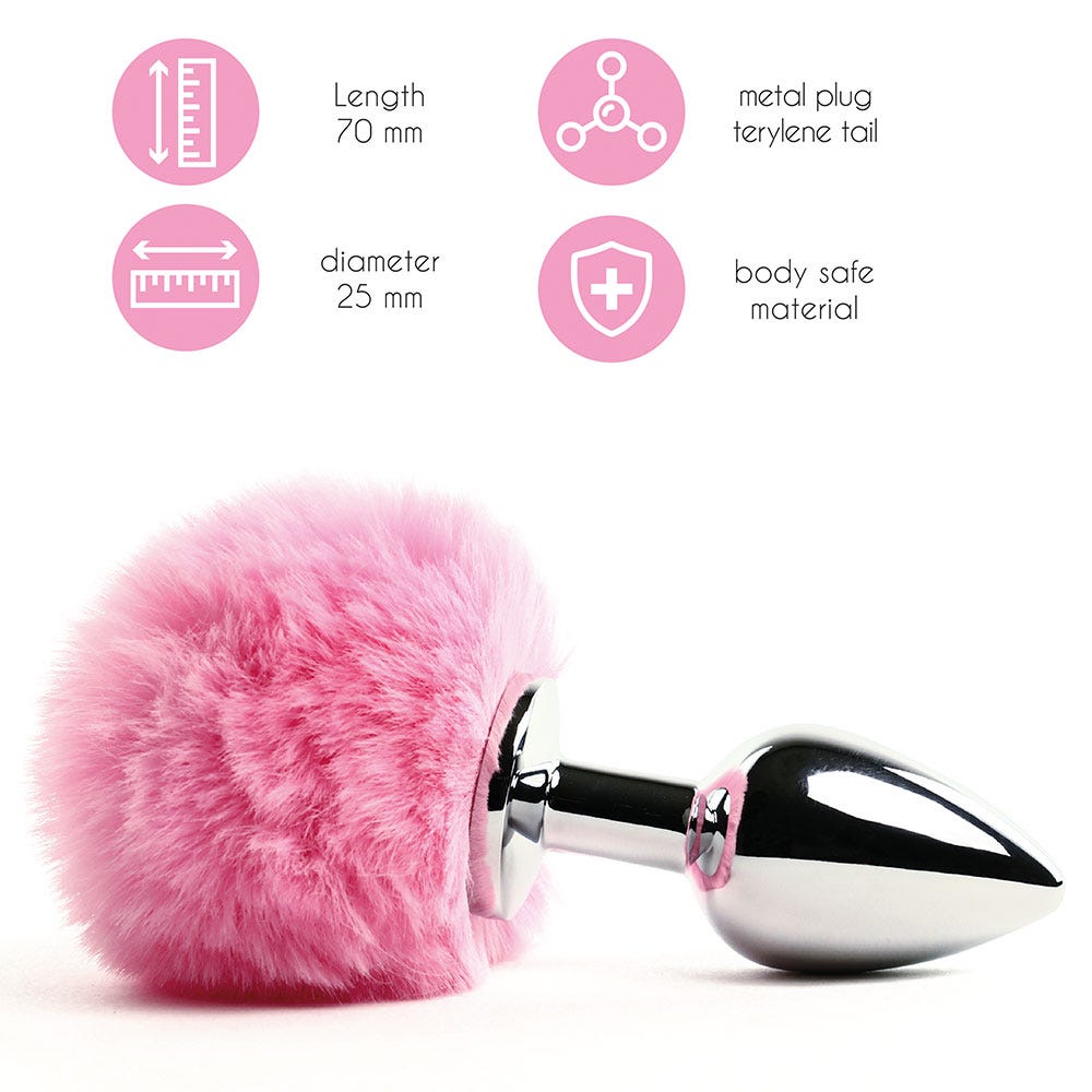 FeelzToys Bunny Tails Butt Plug Pink - Lustly