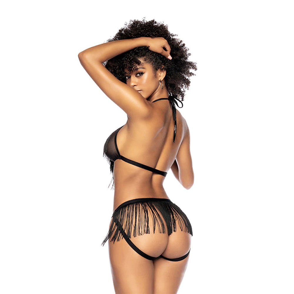 Fringe Two Piece Set Black - Lustly