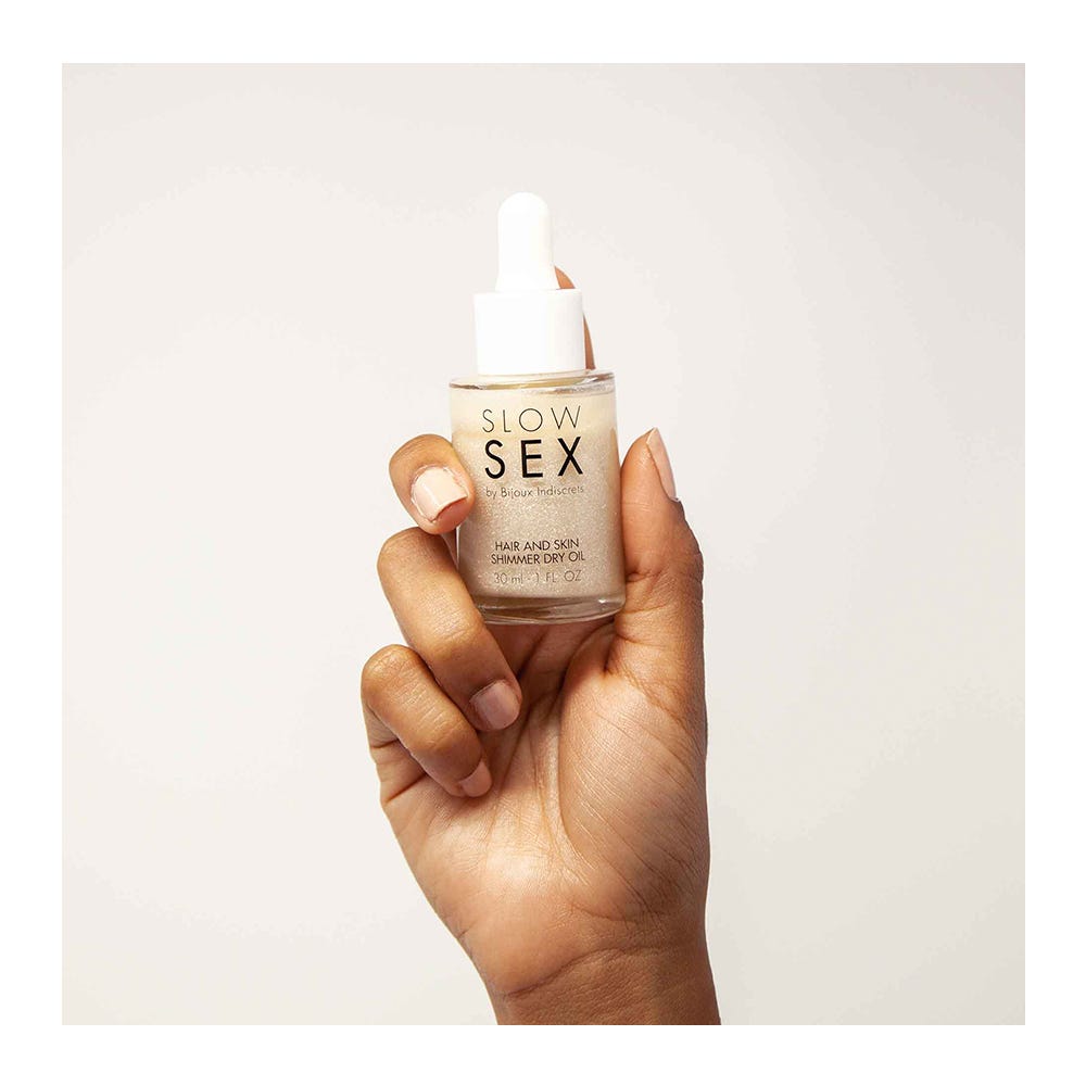 Hair And Skin Shimmer Dry Oil - Slow Sex - Lustly