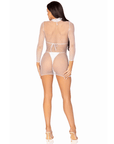 High neck mini dress Vit - Lustly