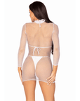 High neck mini dress Vit - Lustly