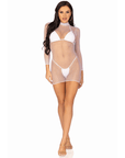 High neck mini dress Vit - Lustly