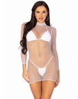 High neck mini dress Vit - Lustly