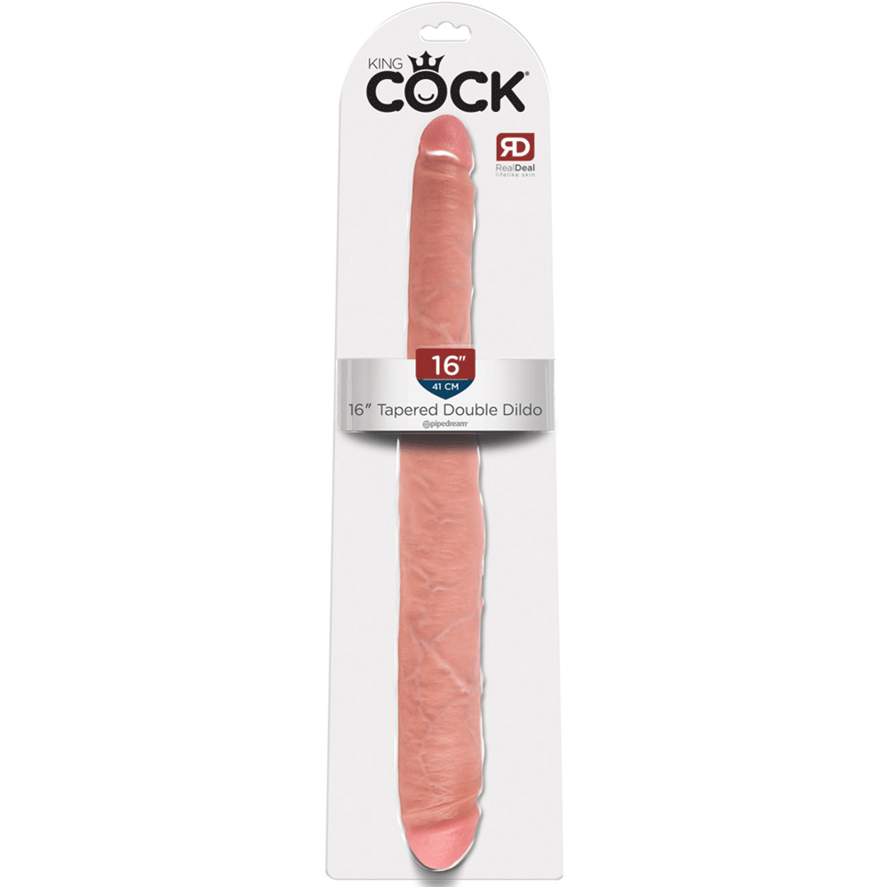 King Cock Tapered Double Dildo Beige - Lustly