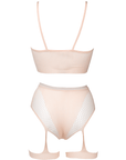 Le Désir Bra set with garters Beige S - XL - Lustly