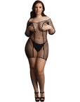 Le Désir Duo Net Sleeved Mini Dress Queen Size - Lustly