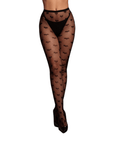 Le Désir Heart Fishnet Tights One Size Svart - Lustly