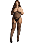 Le Désir Strappy Suspender Bodystocking Queen Size - Lustly