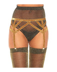 Lurex Elastic Garter Belt Gold - Lustly