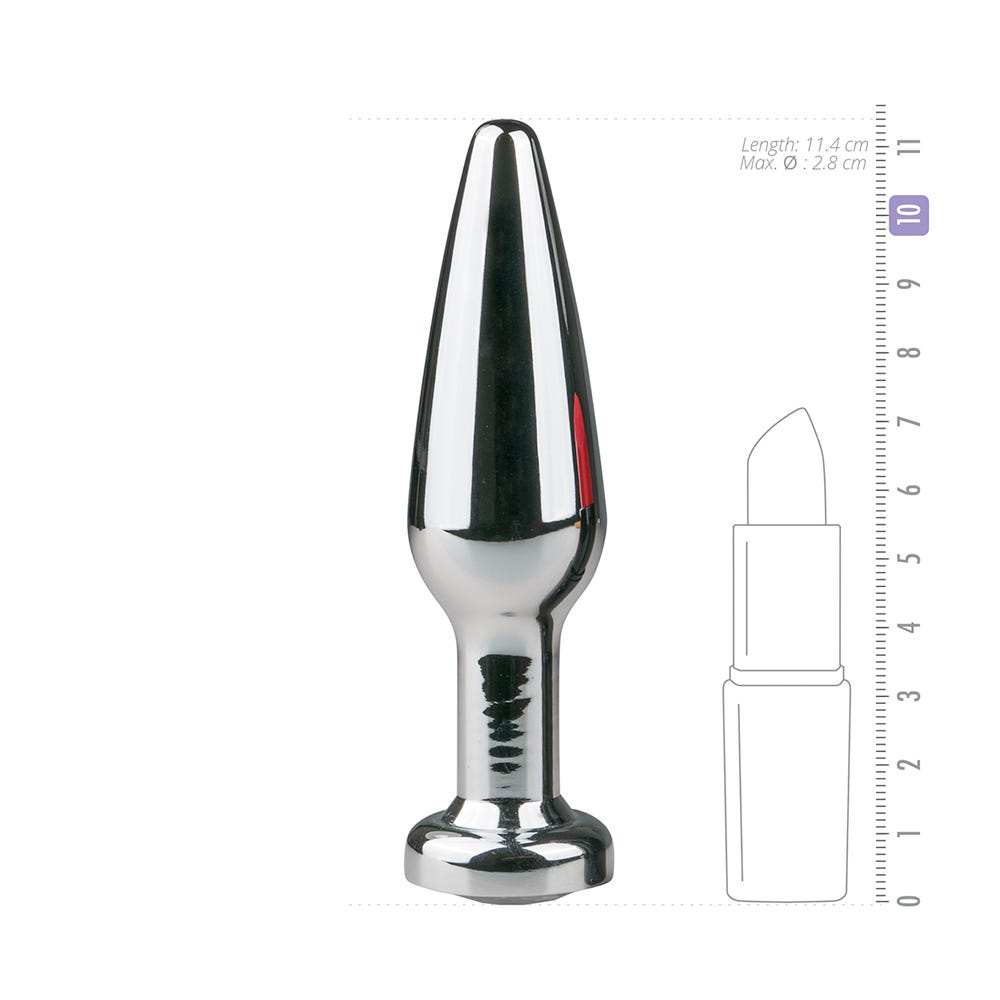 Metal Butt Plug No. 9 Silver/Clear - Lustly