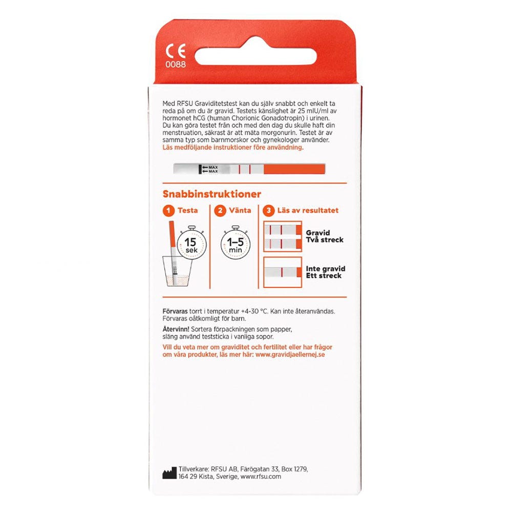 RFSU Graviditetstest 2 - pack - Lustly