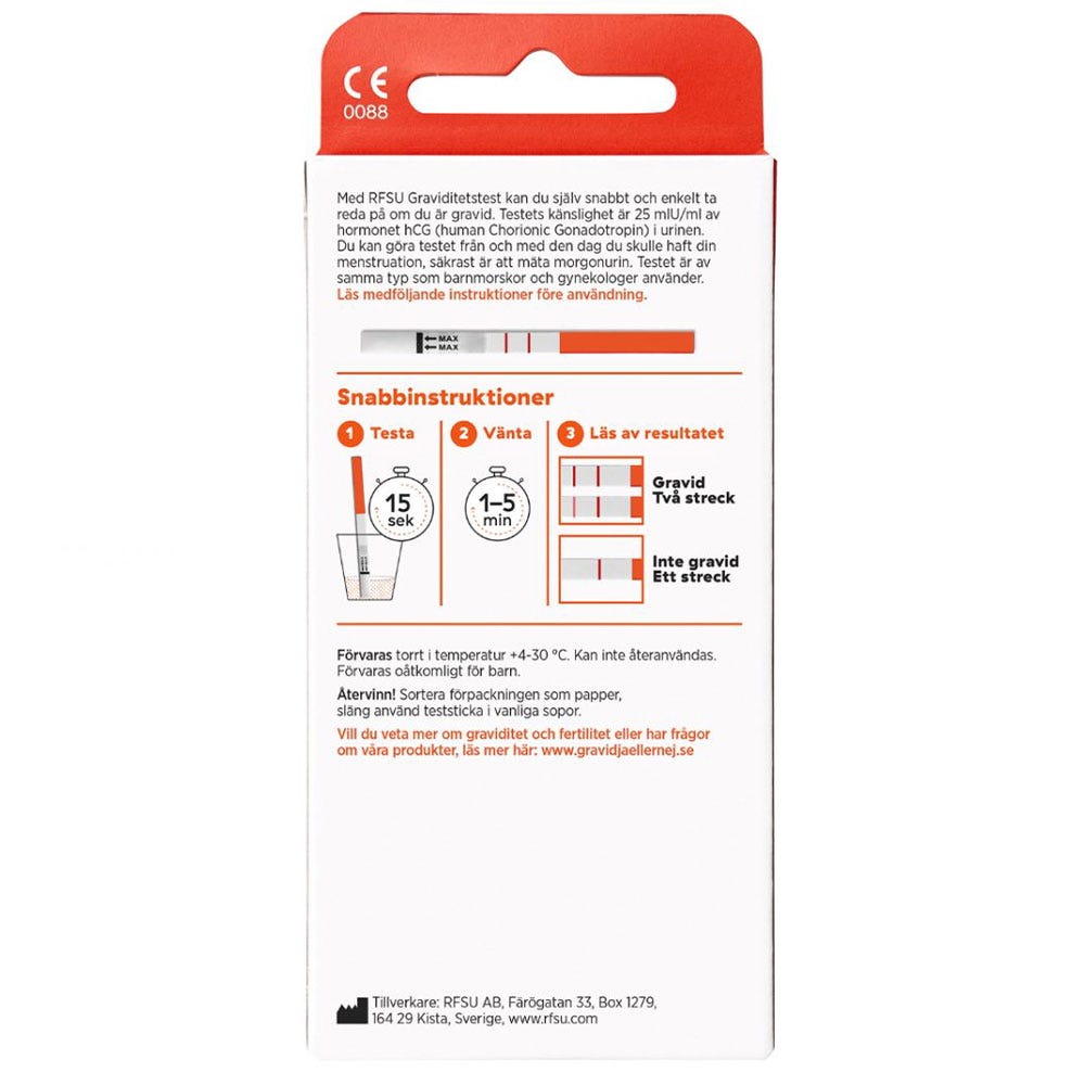 RFSU Graviditetstest Testa Ofta 8 - pack - Lustly