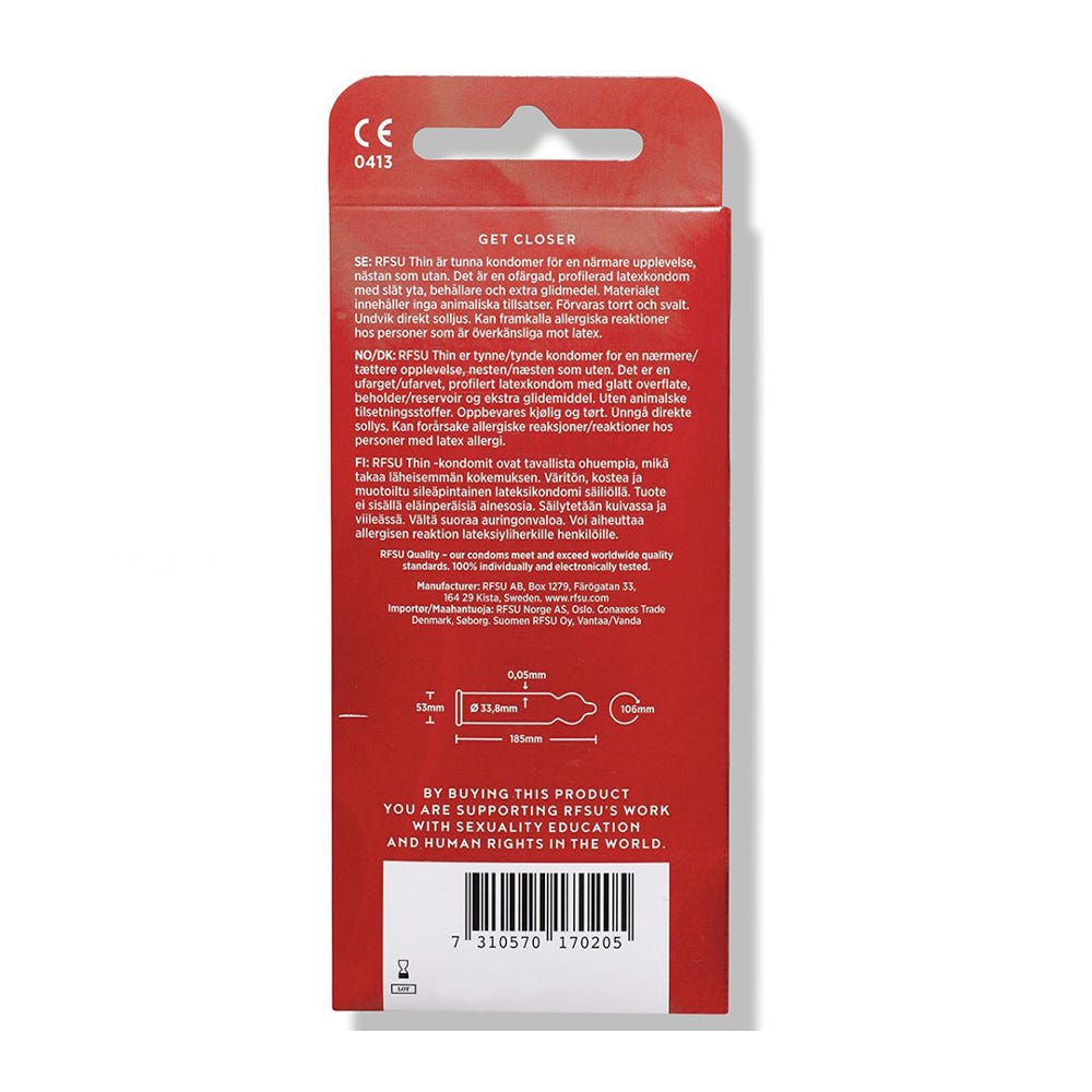 RFSU Thin 10 - pack Tunna Kondomer - Lustly