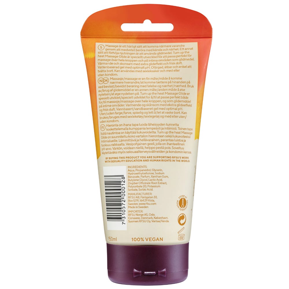RFSU Turn Up The Heat Värmande Massageolja & Glidmedel 150ml - Lustly
