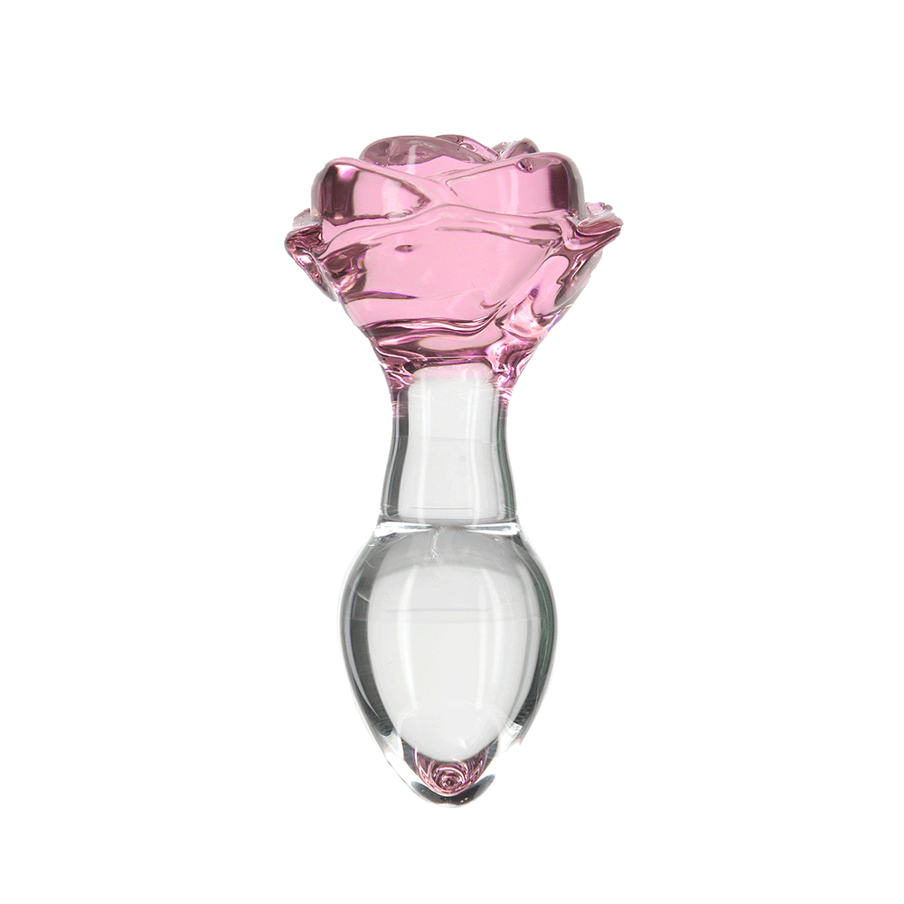 Rosy Luxurious Glass Anal Plug with Bonus Bullet - Lustly