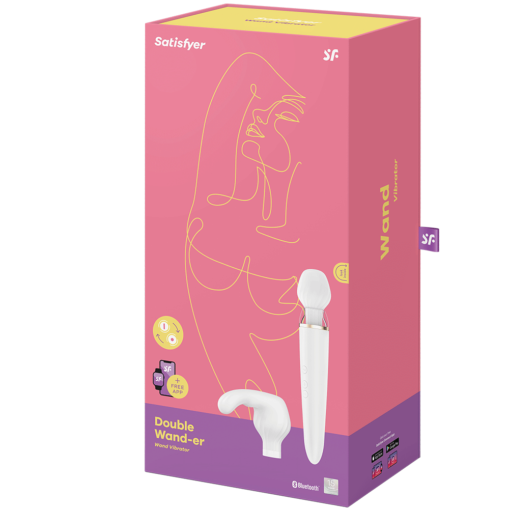 Satisfyer Double Wand - er White Appstyrd Magic Wand - Lustly