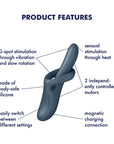 Satisfyer Flex Heat 4 Rabbit Grå - Lustly