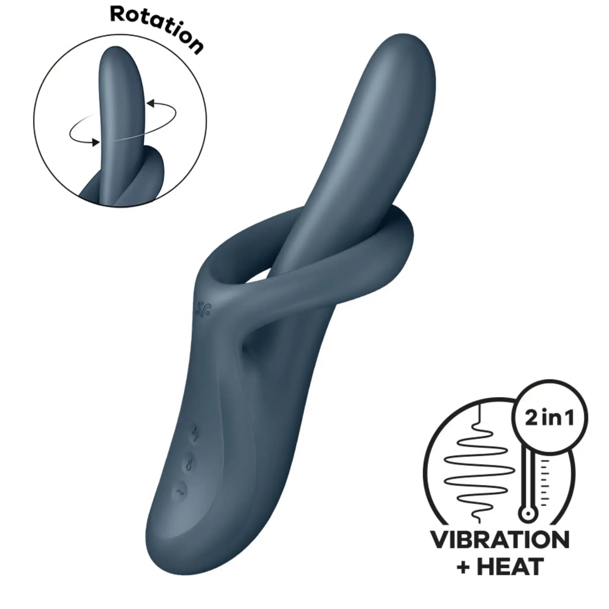 Satisfyer Flex Heat 4 Rabbit Grå - Lustly