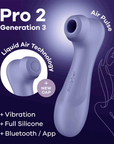 Satisfyer Pro 2 Generation 3 Connect App Lilac Lufttrycksvibrator - Lustly