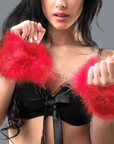 Secret Play Fuzzy Handcuffs Red - Lustly
