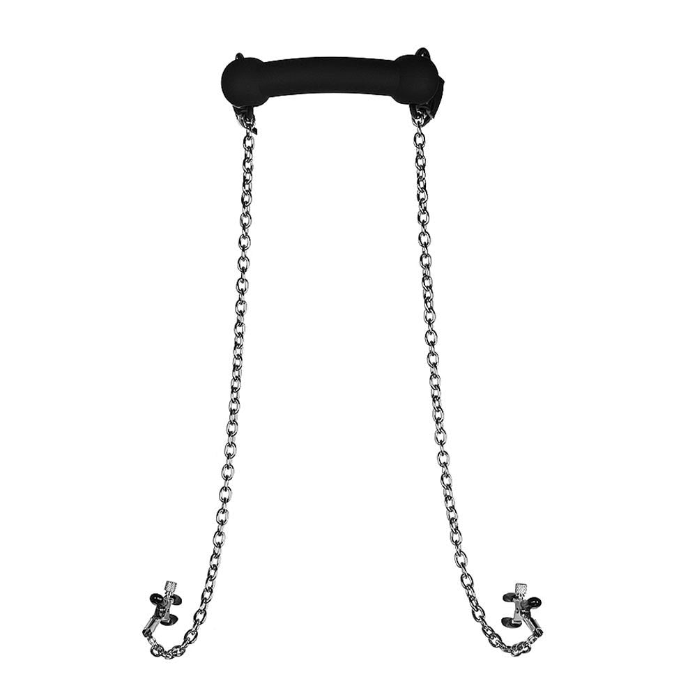 Silicone Bit Gag with Nipple Clamps - Lustly