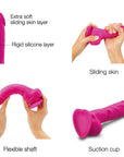 Strap - On - Me Sliding Skin Realistic Dildo Fuchsia M - Lustly