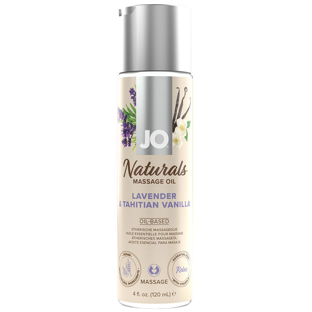 System JO Naturals Massage Oil Lavender & Tahitian Vanilla - Lustly