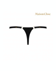 Baksida av Tapage Nocturne Mini Thong Black mot vit bakgrund.