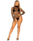 Turtleneck fishnet teddy - Lustly