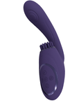 Vänster sida av VIVE Gen Rabbitvibrator med Borste Lila mot vit bakgrund.