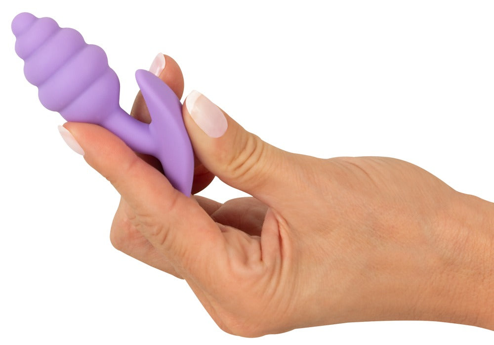 Cuties Mini Buttplug lila med spiralformad struktur