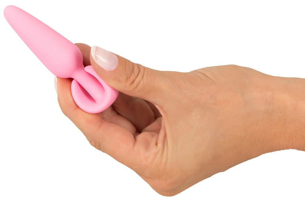 Cuties analplugg rosa – 8,4 cm med sammetslen yta
