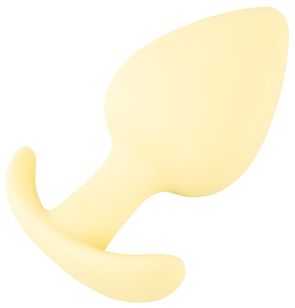Gul Cuties buttplug i mjuk följsam silikon