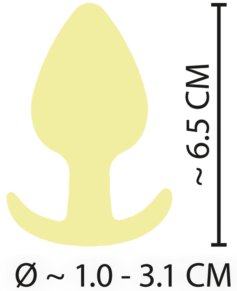 Gul Cuties Mini Buttplug med 3,1 cm som mest