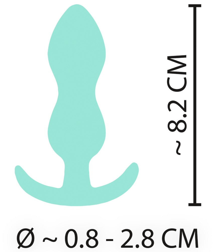 Mintgrön Cuties Mini Buttplug, knappt 3 cm som mest