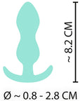 Mintgrön Cuties Mini Buttplug, knappt 3 cm som mest