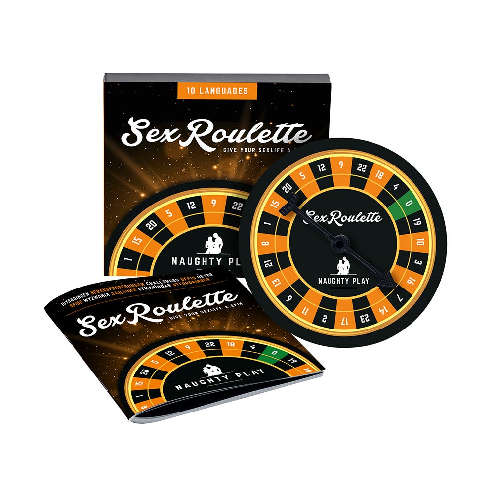 Sex Roulette Naughty Play mot vit bakgrund.