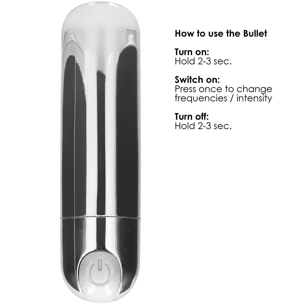 10 Speed Rechargeable Bullet Silver - Lustly